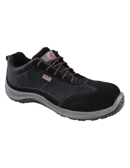 Zapatos de seguridad deltaplus asti piel de serraje afelpado suela de composite negro talla 42