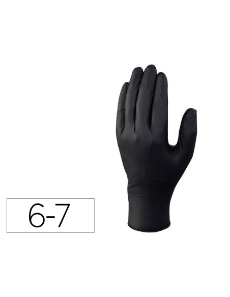 Guantes deltaplus de nitrilo desechable negro...