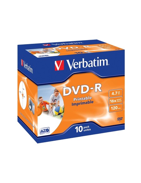 Dvd-r verbatim imprimible capacidad 4.7gb...