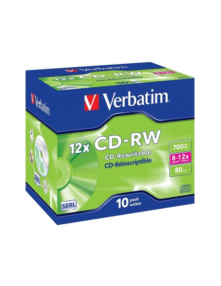 Cd-rw verbatim serl capacidad 700mb velocidad...