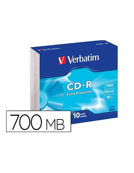 Cd-rom verbatim extra proteccion capacidad...