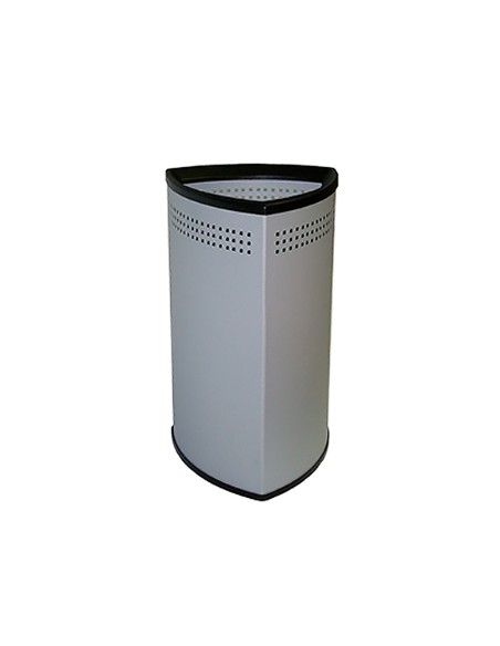 Paraguero metalico sie triangular 50x30 cm gris aro inferior pvc negro