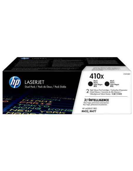 Toner hp laserjet pro 410x m452 m477 negro pack de 2 unidades 6500 paginas