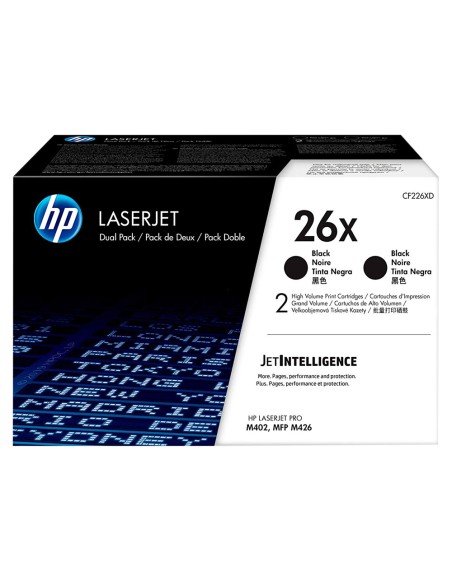 Toner hp laserjet pro 26x m402 mfp m426 negro pack de 2 unidades 9000 paginas