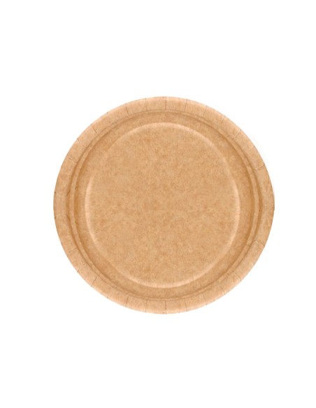 Plato carton biodegradable marron 22 cm paquete...