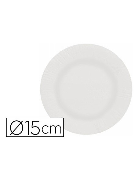 Plato papel reciclable blanco 15 cm paquete 100...