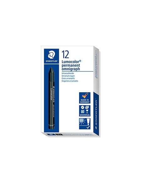 Cera staedtler para marcar negro lumocolor permanente omnigraph 236 caja de 12 unidades