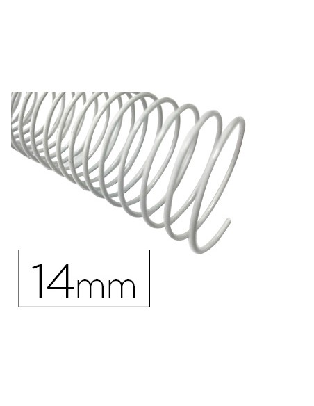 Espiral metalico q-connect blanco 64 5:1 14 mm 1mm caja de 100 unidades