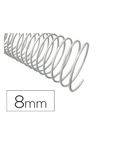 Espiral metalico q-connect blanco 64 5:1 8 mm...