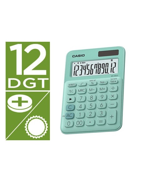 Calculadora casio ms-20uc-gn sobremesa 12...
