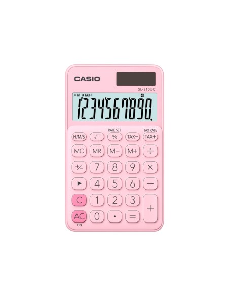 Calculadora casio sl-310uc-pk bolsillo 10 digitos tax +/- tecla doble cero color rosa