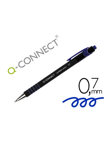 Boligrafo q-connect retractil con grip 0,7 mm...