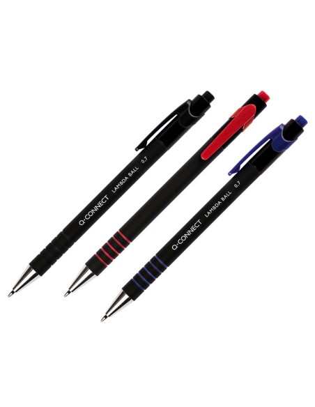 Boligrafo q-connect retractil con grip 0,7 mm...