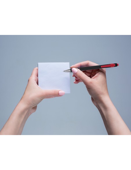 Boligrafo q-connect retractil con grip 0,7 mm color rojo