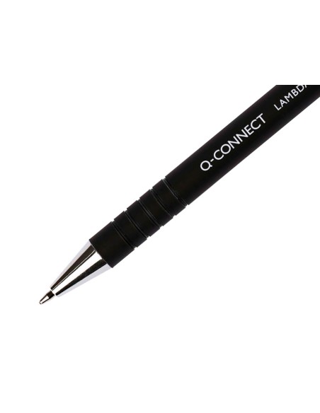 Boligrafo q-connect retractil con grip 0,7 mm color negro