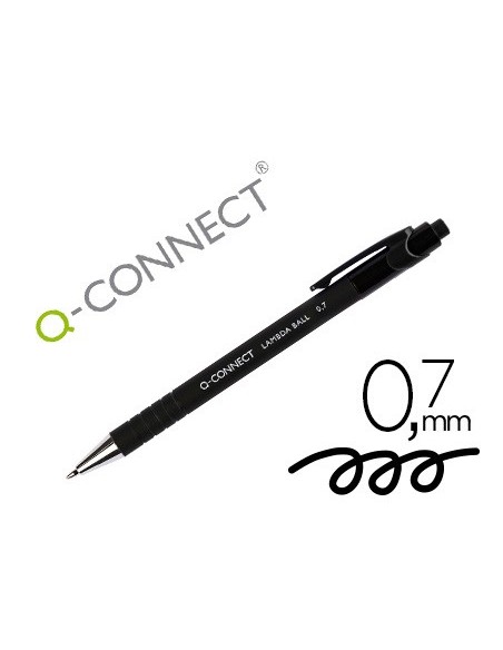 Boligrafo q-connect retractil con grip 0,7 mm...