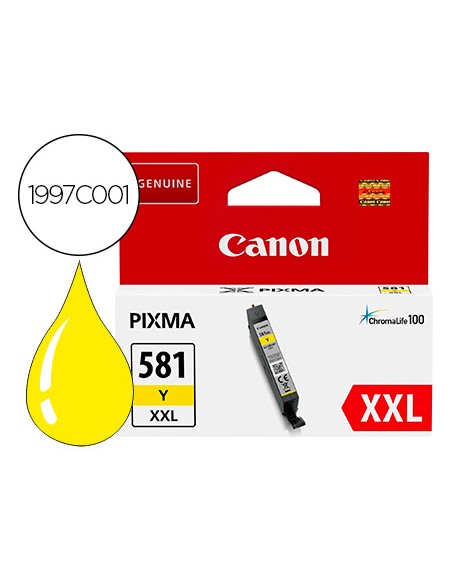 Ink-jet canon 581 xxl ts9550 / ts705 amarillo 830 paginas