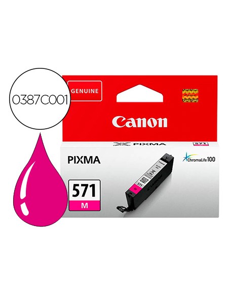 Ink-jet canon cli 571 pixma ts5051/ ts6050 / ts8051 / ts9050 magenta 182 paginas