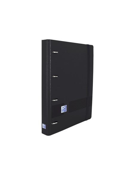 Carpeta con recambio oxford classic europeanbinder din a4+4 anillas 35 mm recambio 100 hcuadro 5 mm color negro