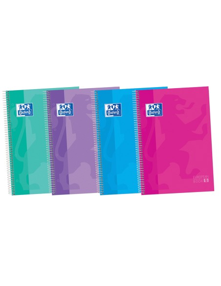 Cuaderno espiral oxford ebook 5 tapa extradura din a4+ 120 hojas cuadro 5 mm con margen tendencia 50% hojas gratis