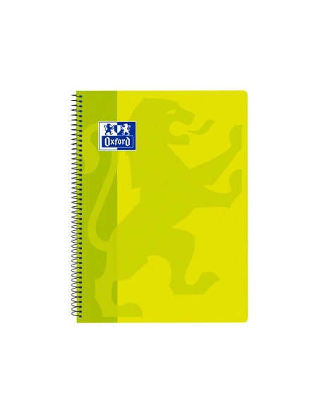 Cuaderno espiral oxford school classic tapa polipropileno folio 80 hojas cuadro 4 mm con margen lima