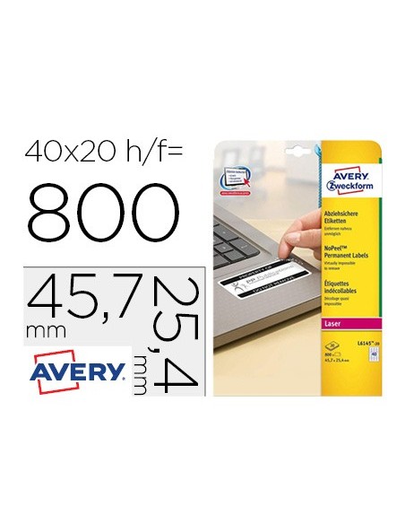 Etiqueta adhesiva resistente avery 45,7x25,4 mm...