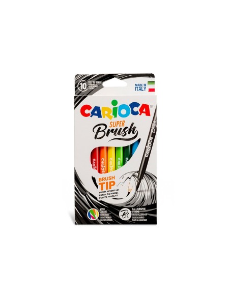 Rotulador carioca super brush caja de 10...