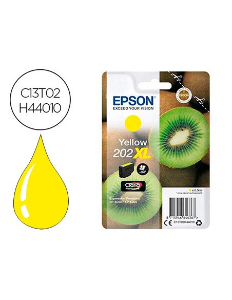 Ink-jet epson 202 xl xp-6000 / xp-6005 / xp-6100 / xp-6105 amarillo 650 pag