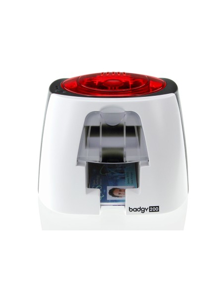 Impresora de tarjeta badgy 200 incluye cinta 100 tarjetas y programa edicion badge studio+