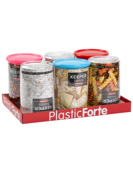 Bote multiusos plastico 1 l con tapa de color 110x110x150 mm