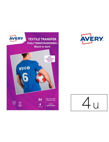 Papel transfer avery algodon oscuros ink-jet...