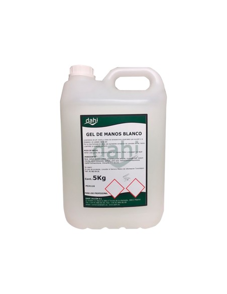 Gel de manos dahi blanco nacarado garrafa de 5 litros