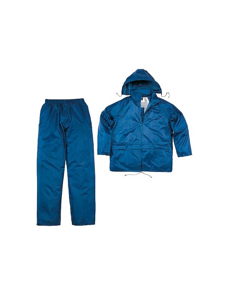 Conjunto de lluvia deltaplus 400 poliester/pvc azul marino talla xl