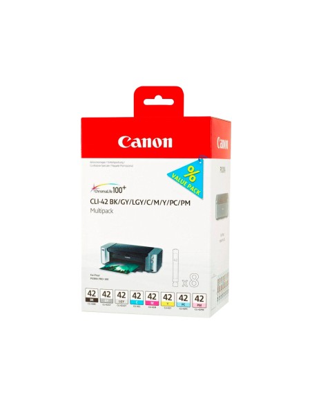 Ink-jet cli-42 canon pixma pro-100 / 100s multipack 8 colores bk /gy / lgy / c / m / y / pc / pm 13 ml
