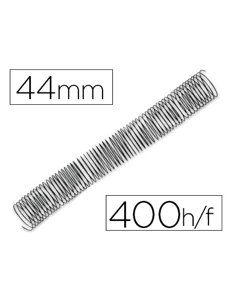 Espiral metalico q-connect 64 5:1 44mm 1,2mm caja de 25 unidades