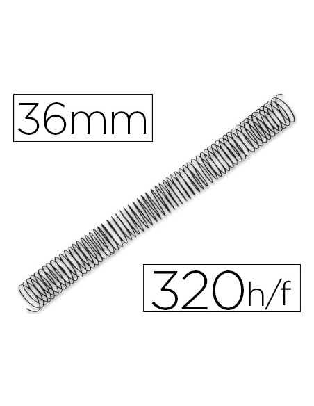 Espiral metalico q-connect 64 5:1 36mm 1,2mm caja de 25 unidades