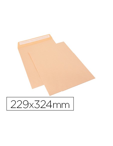 Sobre sam bolsa celulosa chamoix 90 gr tira de silicona 229x324 mm tira silicona caja 250 unidades