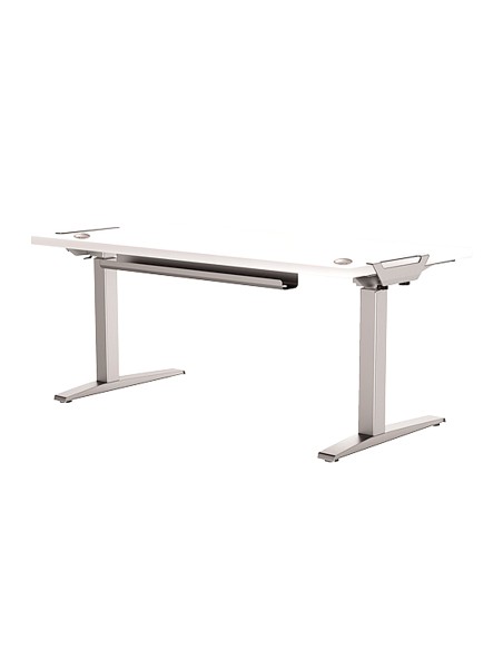 Mesa de oficina levado base metal acero pintado sistema electrico regulable altura tablero blanco 180 x 80 cm