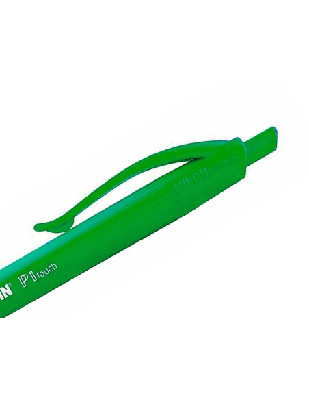 Boligrafo milan p1 retractil 1 mm touch verde