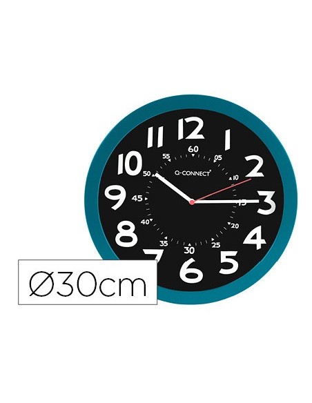 Reloj q-connect de pared plastico oficina...