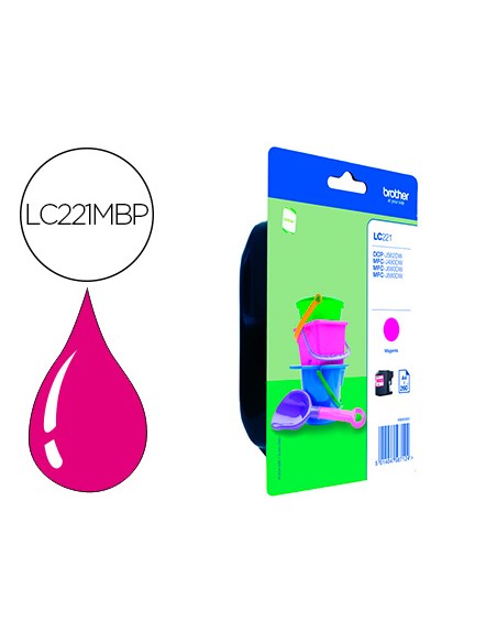 Ink-jet brother lc221m dcp-j562dw / mfc-j480dw / 680dw / 880dw magenta 260 paginas