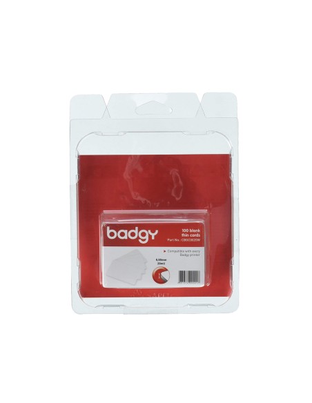 Tarjeta pvc para impresora badgy grosor 0,50 mm pack de 100 unidades