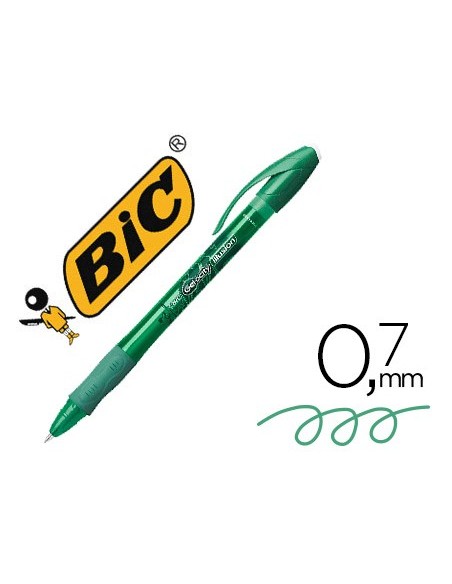Boligrafo bic gelocity illusion borrable verde...
