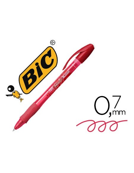 Boligrafo bic gelocity illusion borrable rojo...