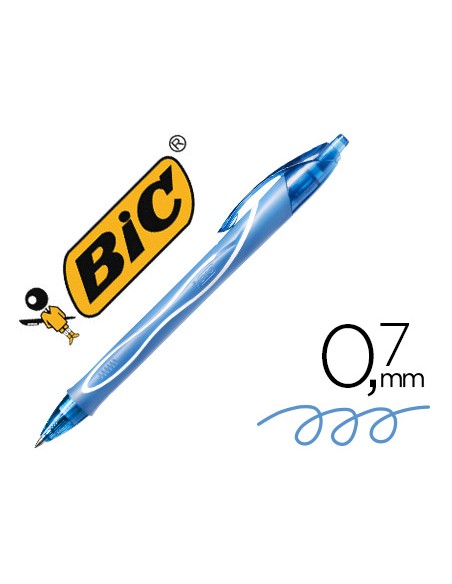 Boligrafo bic gelocity quick dry retractil tinta gel turquesa punta de 0,7 mm