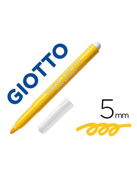 Rotulador giotto turbo maxi lavable con punta bloqueada unicolor amarillo