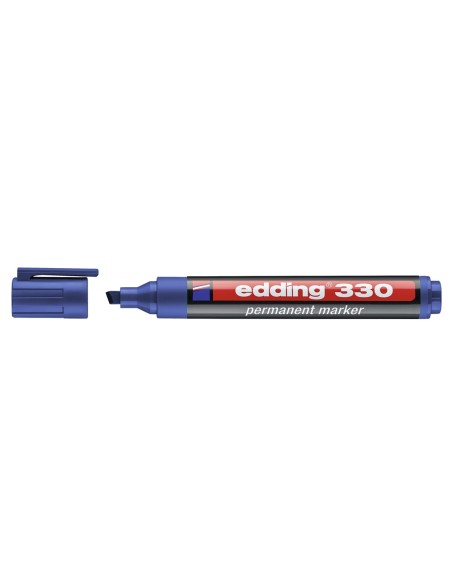 Rotulador edding marcador permanente 330 azul punta biselada 1-5 mm recargable