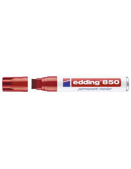 Rotulador edding marcador permanente 850 rojo punta biselada 5-15 mm recargable
