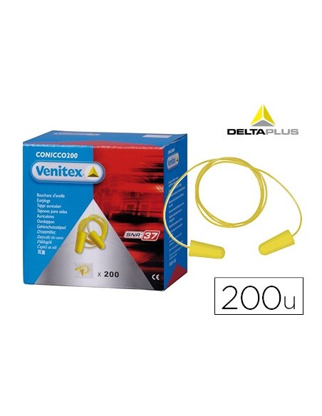 Protector auditivo delta plus conico con cordon...