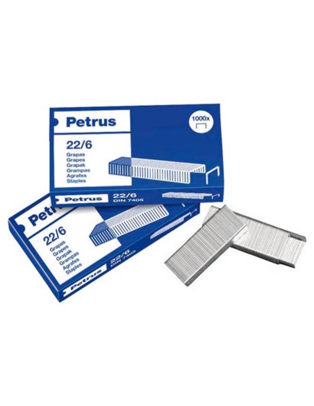 Grapas petrus nº 22/6 galvanizada caja de 1000 unidades